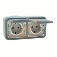 Switches And Sockets Surface 2 X Socket With Earthing Plexo Legrand 069742