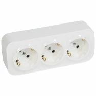 Switches And Sockets Surface 3 X Socket With Earthing Forix Legrand 782438