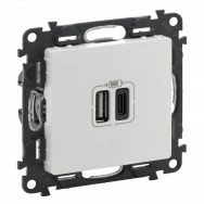 Switches And Sockets Double USB Type C + Type A Sockets Valena Life Legrand 753106